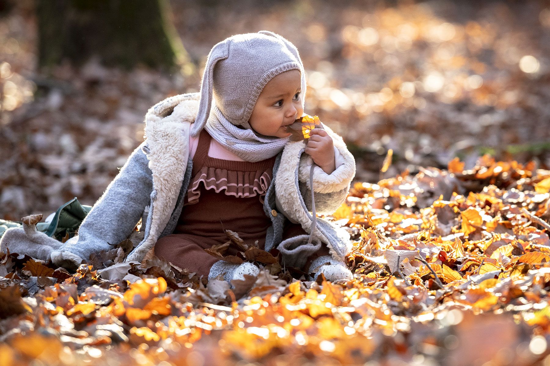 Kind im Herbstwald